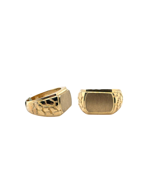 10kt Yellow Gold Fancy Nugget Signet Ring