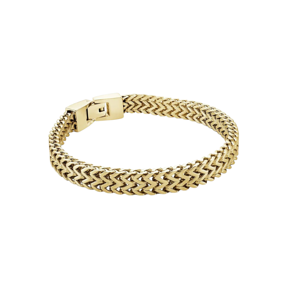 Italgem Stainless Steel Gold Plated Franco Bracelet