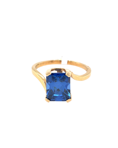 14kt Yellow Gold Synthetic Tanzanite Fancy Ring