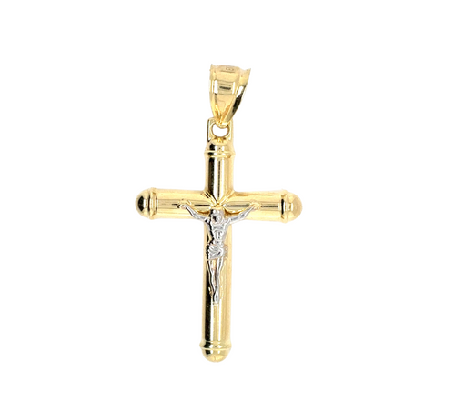 10kt Two Tone Crucifix Pendant