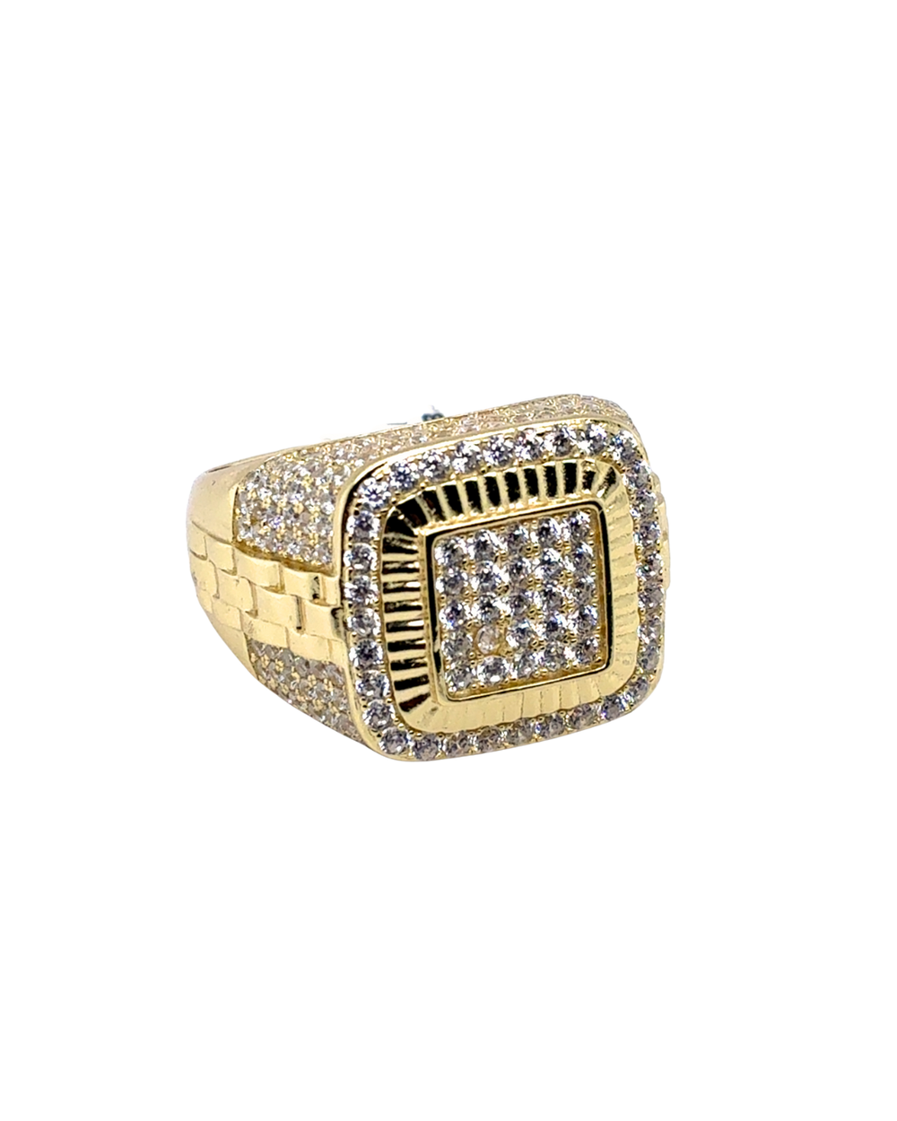 Gold Plated Sterling Silver Ring with CZ