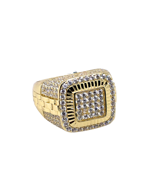 Gold Plated Sterling Silver Ring with CZ
