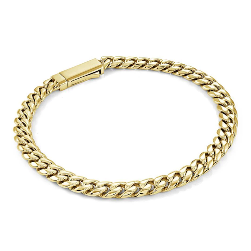 Italgem Stainless Steel Gold IP Curb Bracelet