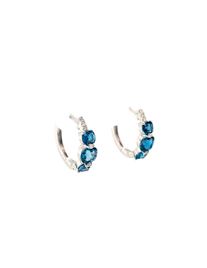 14KT White Gold London Blue Topaz Diamond Earrings