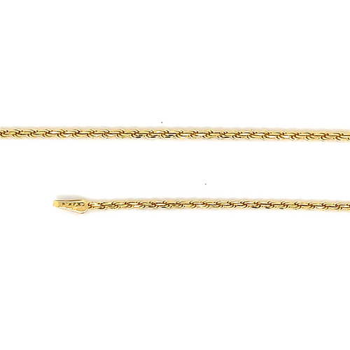 14kt Yellow Gold 7inch 1.5mm Rope Bracelet