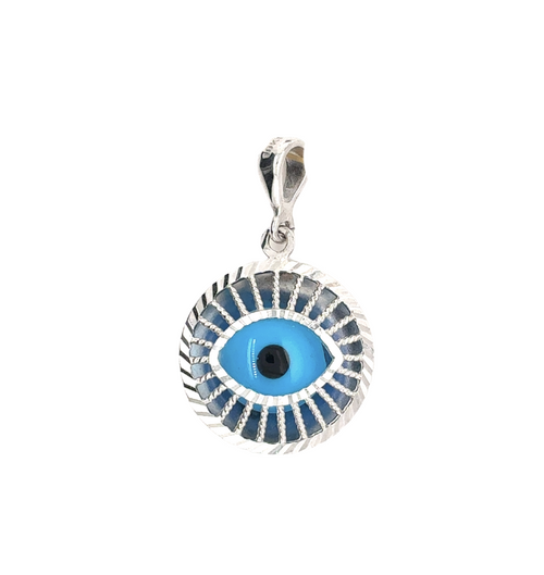 10kt White Gold Evil Eye Charm