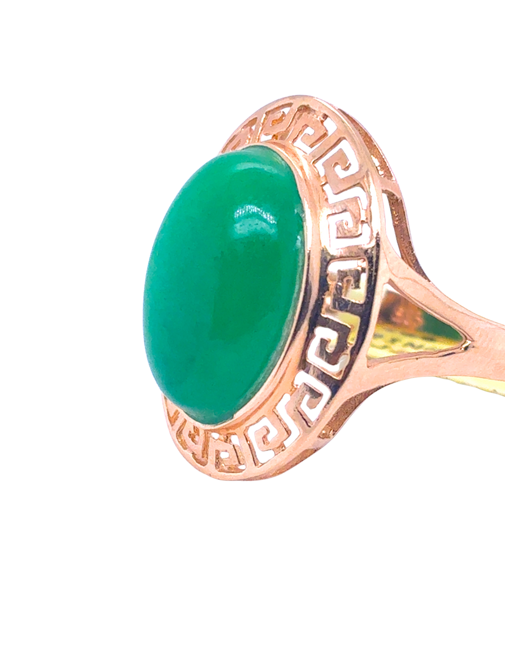 14kt Yellow Gold 14X10MM  Jade Ring
