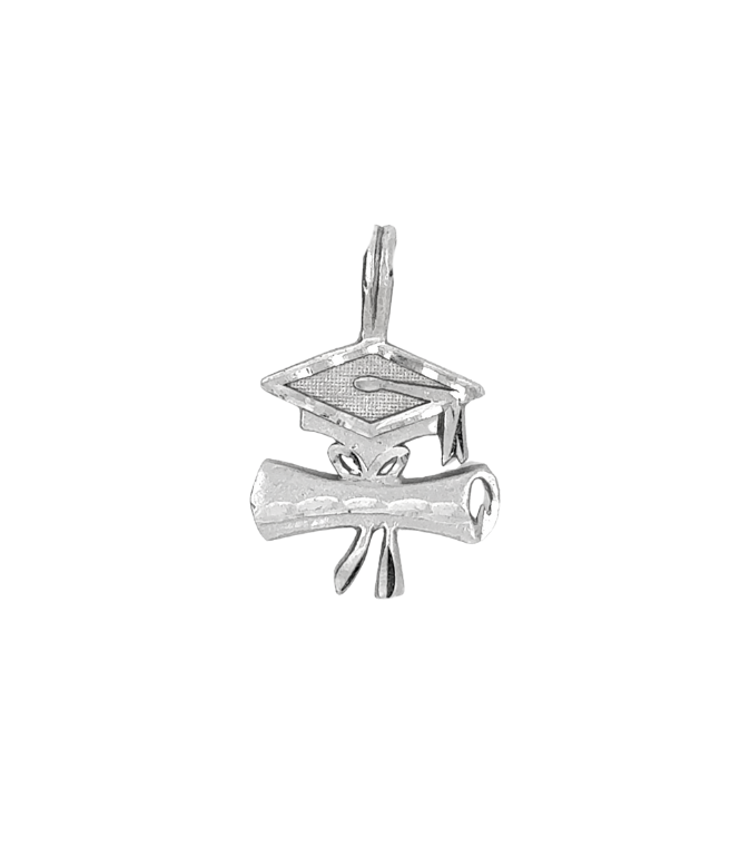 10kt White Gold Grad Charm