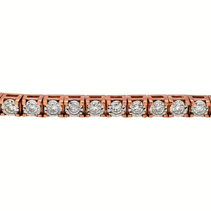 10KT Rose Gold Natural Diamond 2ct TW Tennis Bracelet