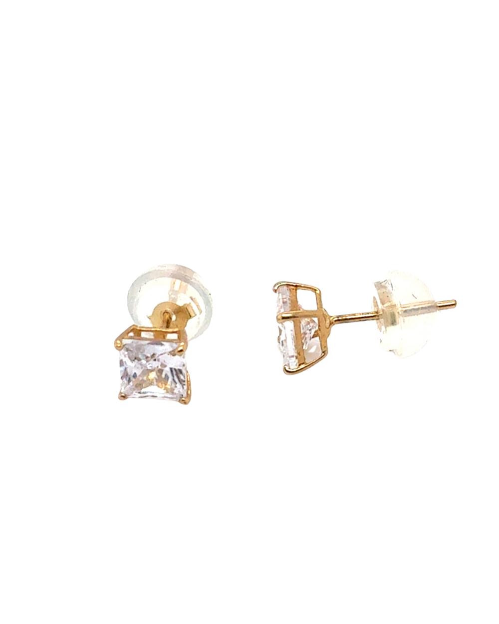 10kt Yellow Gold 4mm CZ Stud Earrings