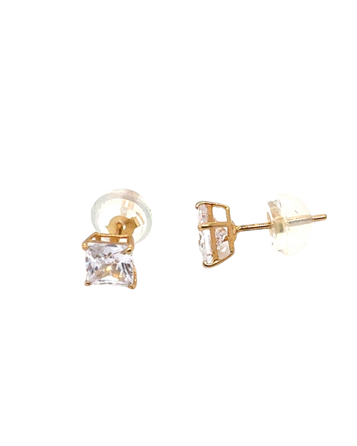 10kt Yellow Gold 4mm CZ Stud Earrings