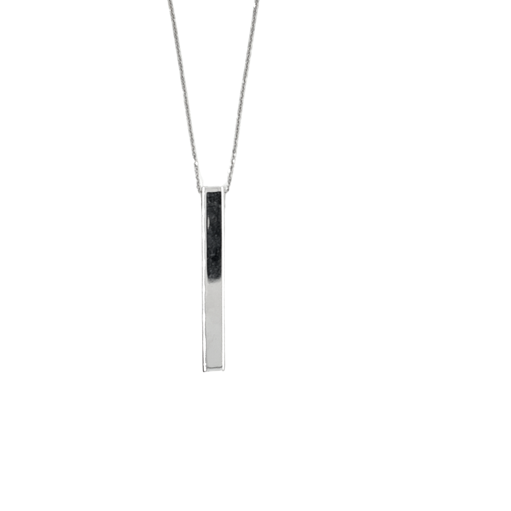 10kt White Gold Bar Necklace