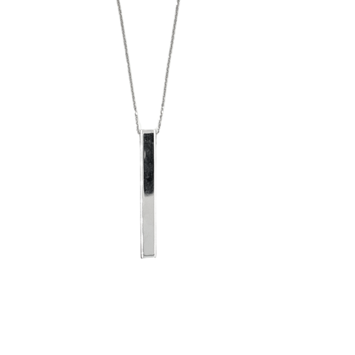 10kt White Gold Bar Necklace
