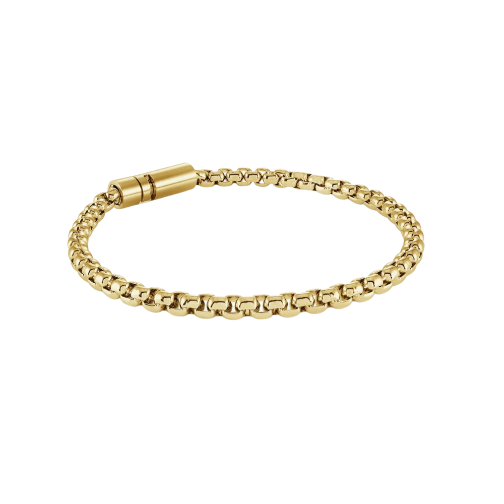 Italgem Stainless Steel Gold Plated Box Bracelet
