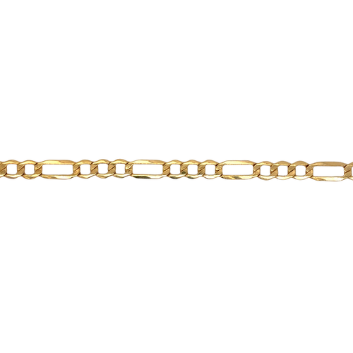 10kt Yellow Gold 4mm Figaro Anklet