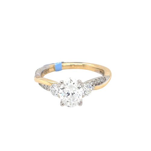 14kt Yellow Gold Oval Lab Grown Diamond Ring