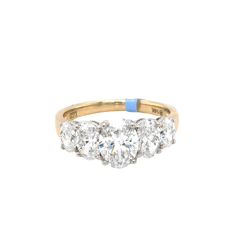 14kt Two Tone Oval Lab Grown Diamond Ring