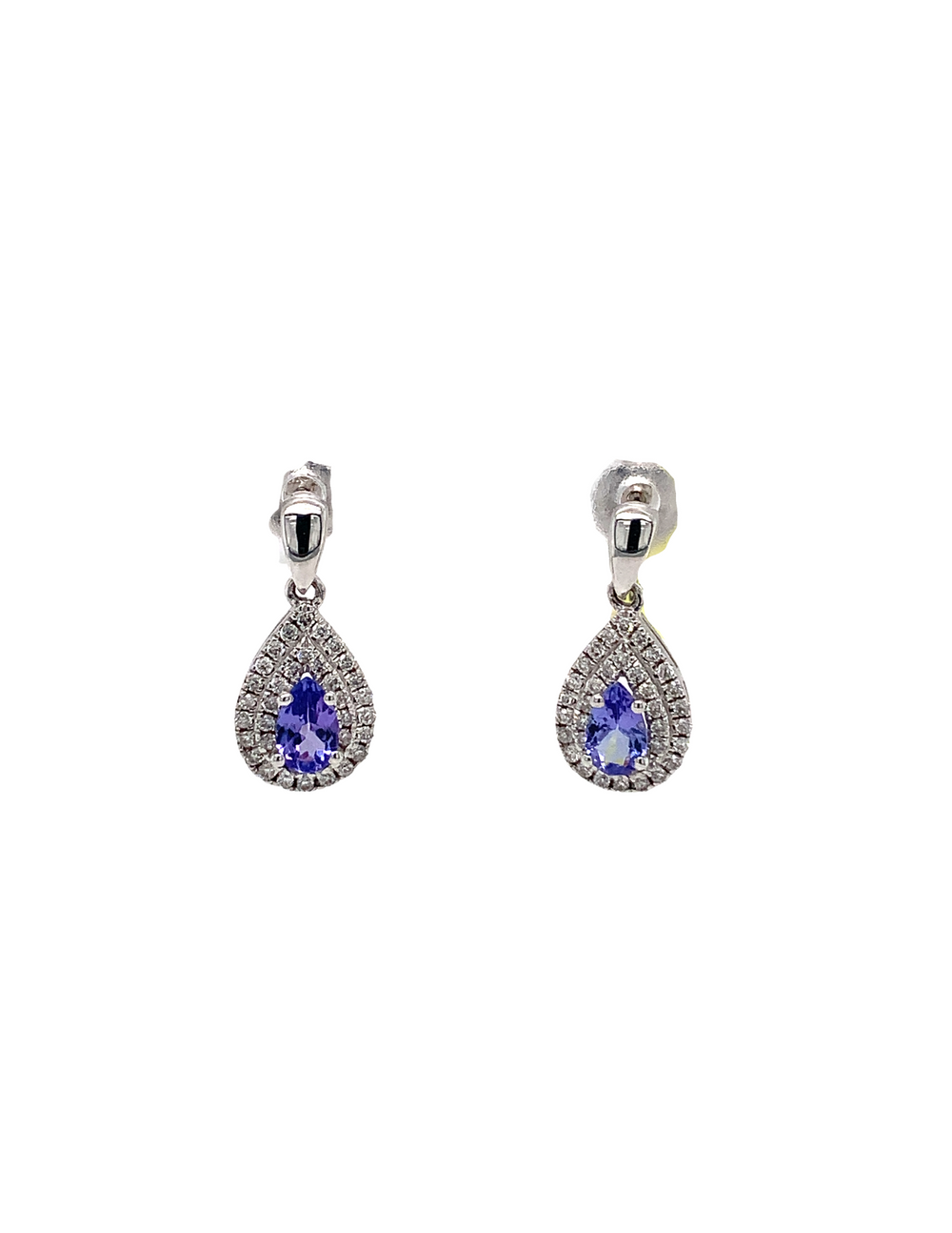 10KT White Gold Tanzanite Diamond Earrings