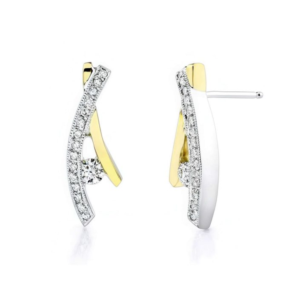 Gold Vermeil Sterling Silver .31TW Lab Grown Fancy Stud Earrings