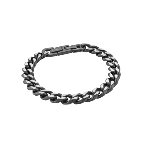 Italgem Stainless Steel Black Curb Bracelet