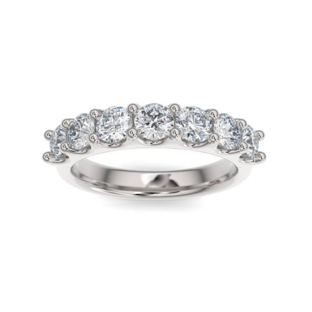 14KT White Gold 1.05ct Lab Diamond Half Eternity Band