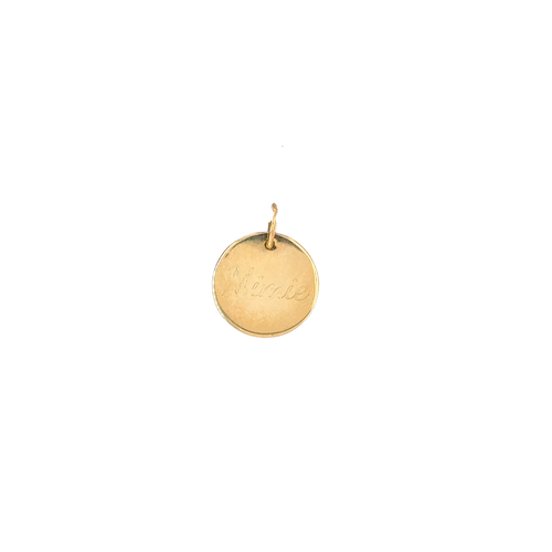 10kt Yellow Gold 12mm Disc Charm