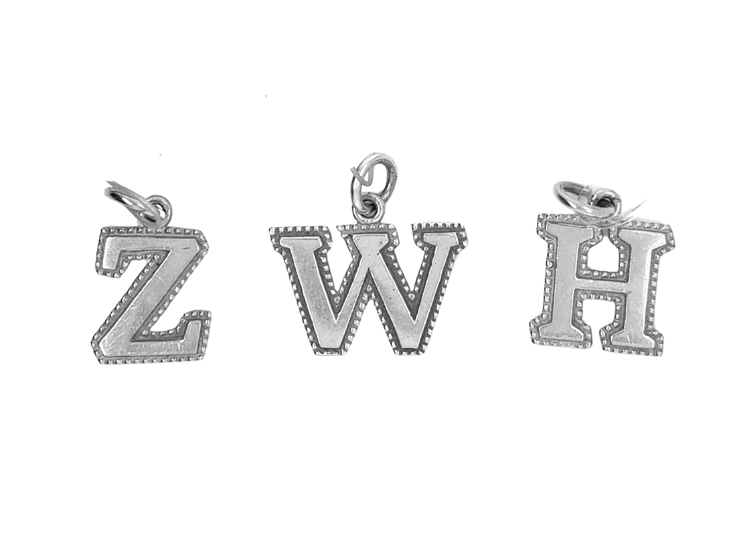 10kt White Gold Initials Charms