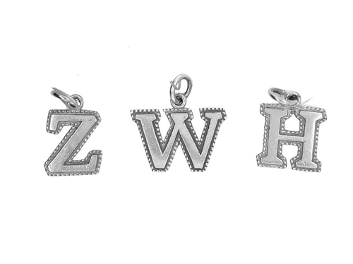 10kt White Gold Initials Charms