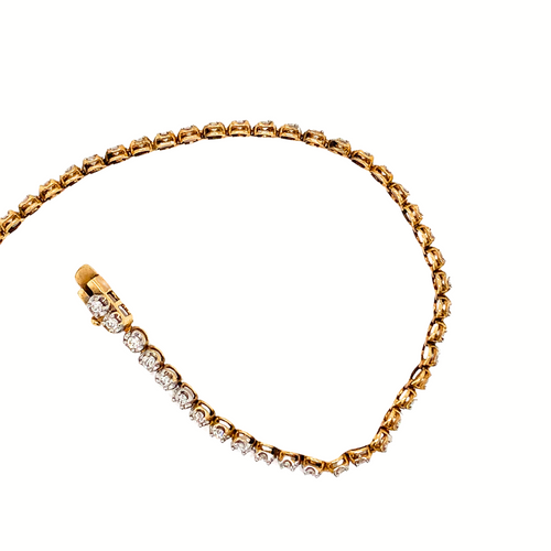 10KT Yellow Gold Natural Diamond 1.5ct TW Tennis Bracelet