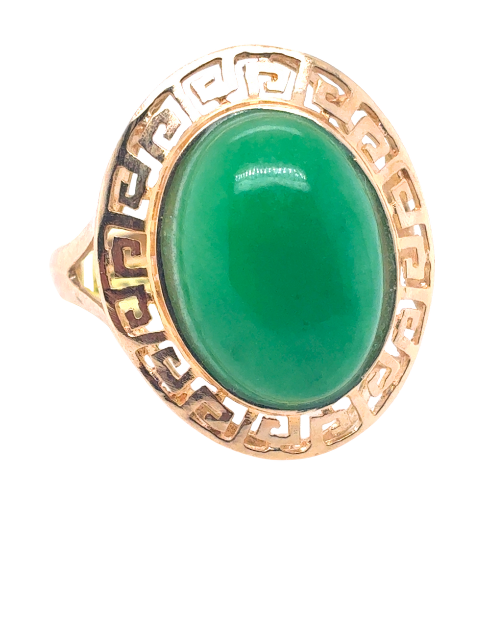 14kt Yellow Gold 14X10MM  Jade Ring