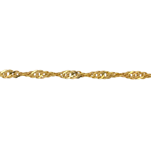 10kt Yellow Gold 4mm Singapore Anklet