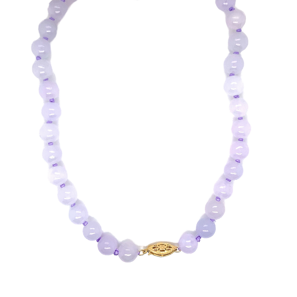 14K Yellow Gold Lavender Jade Necklace