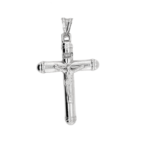 10kt White Gold Crucifix Charm