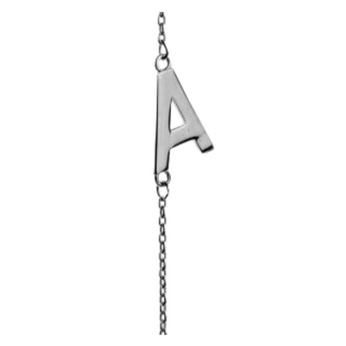 10kt White Gold Horizontal "A" Initial Pendant