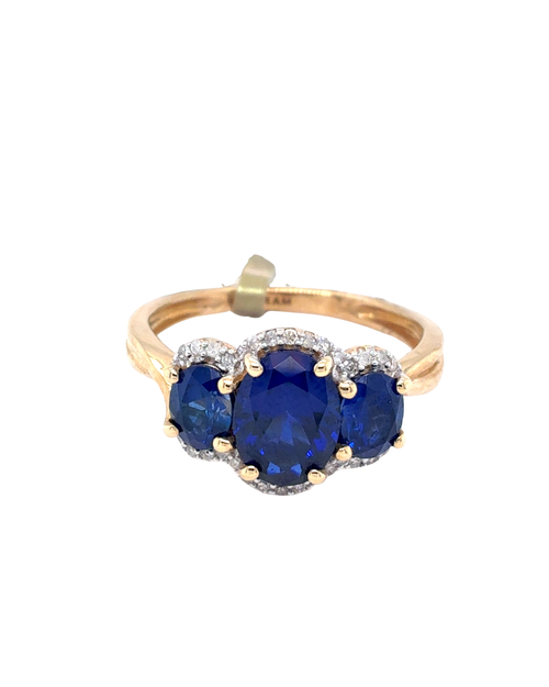 10kt Yellow Gold Synthetic Sapphire Fancy Ring