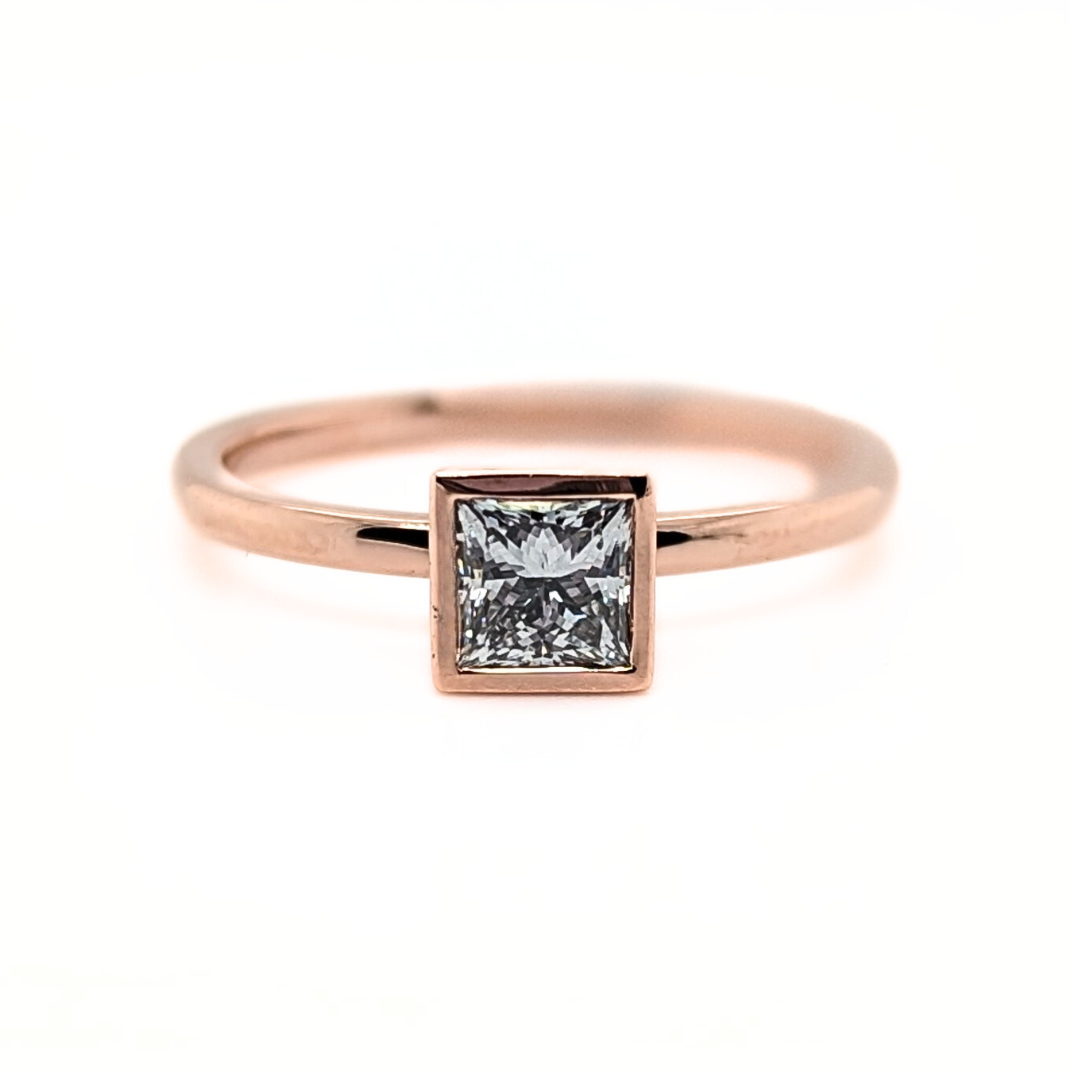 Princess cut bezel sales set ring