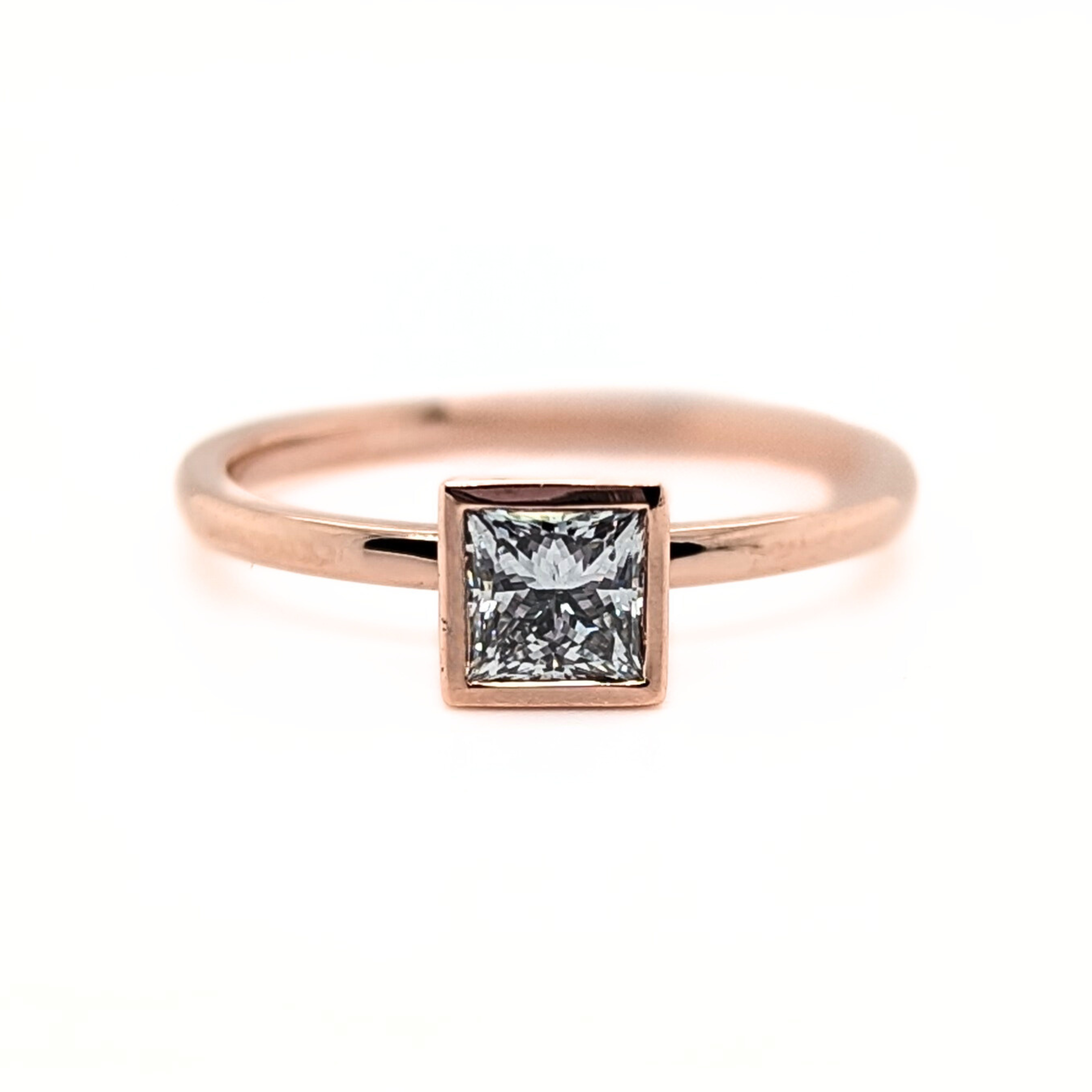 Princess cut sales bezel set ring