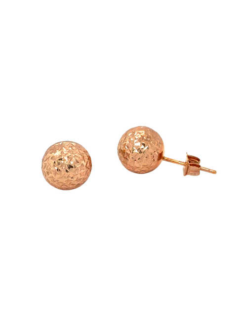 10kt Rose Gold Ball Studs