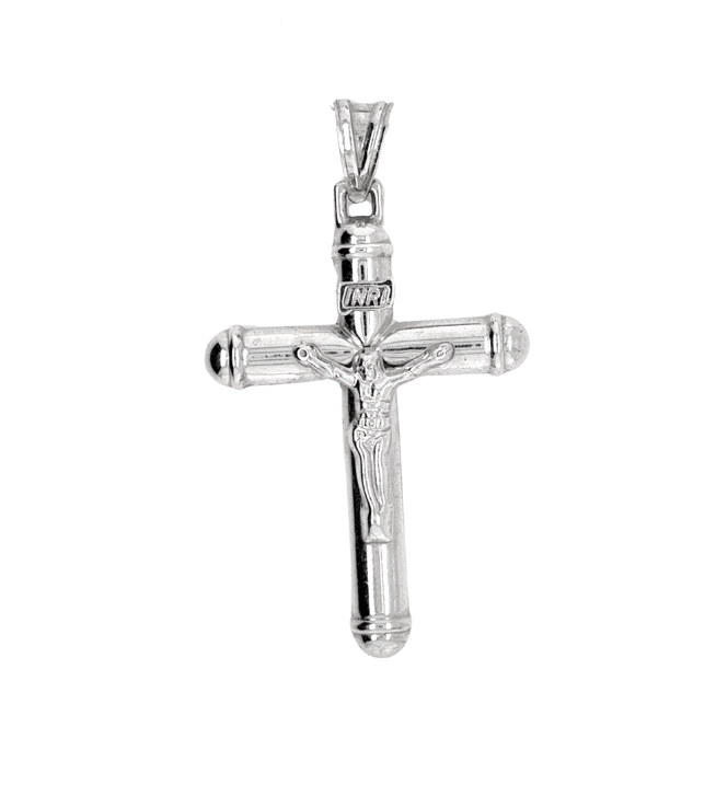 10kt White Gold Crucifix Charm