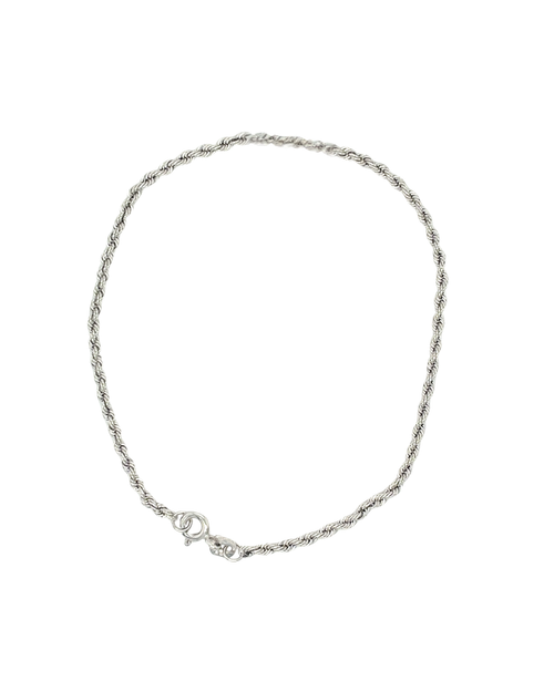 10kt White Gold 8" 3mm Rope Bracelet