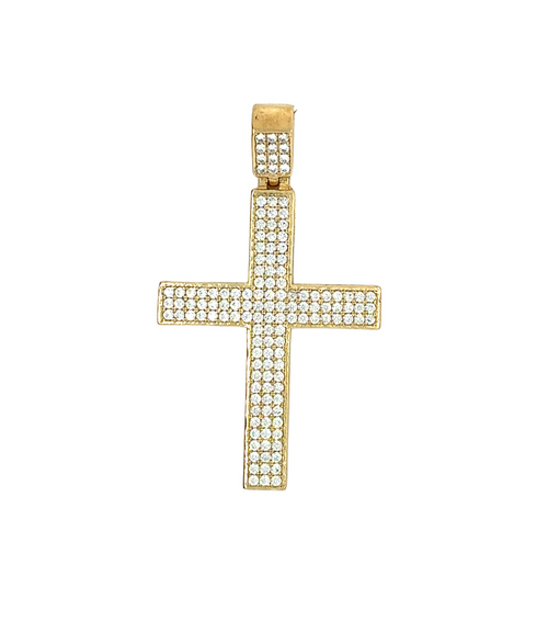 10kt Yellow Gold CZ Cross Pendant