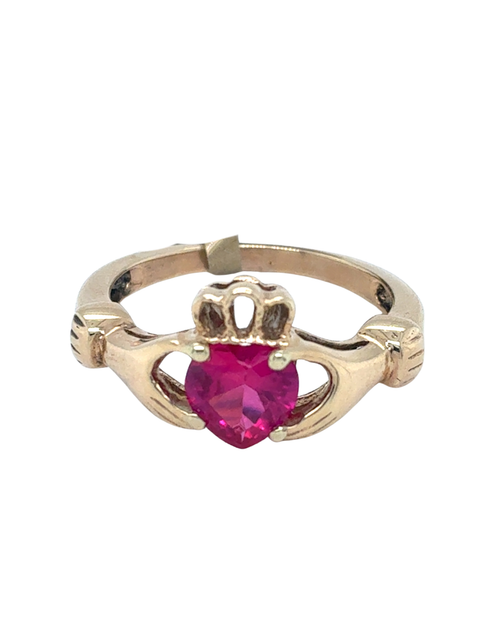 10kt Yellow Gold Claddagh CZ Fancy Ring