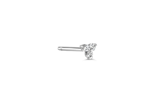 14kt White Gold CZ Nose Stud