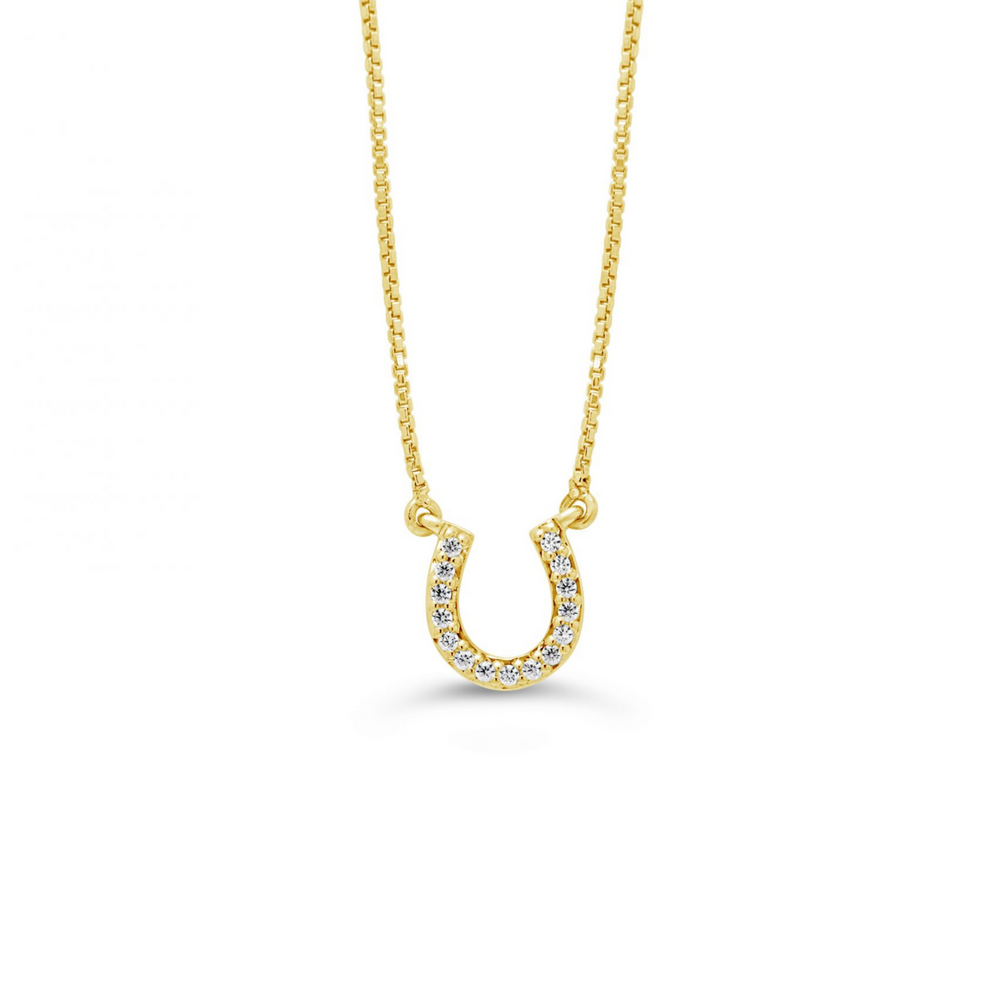 10kt Yellow Gold Diamond Horseshoe Pendant