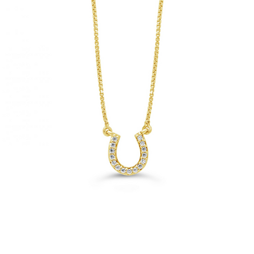 10kt Yellow Gold Diamond Horseshoe Pendant