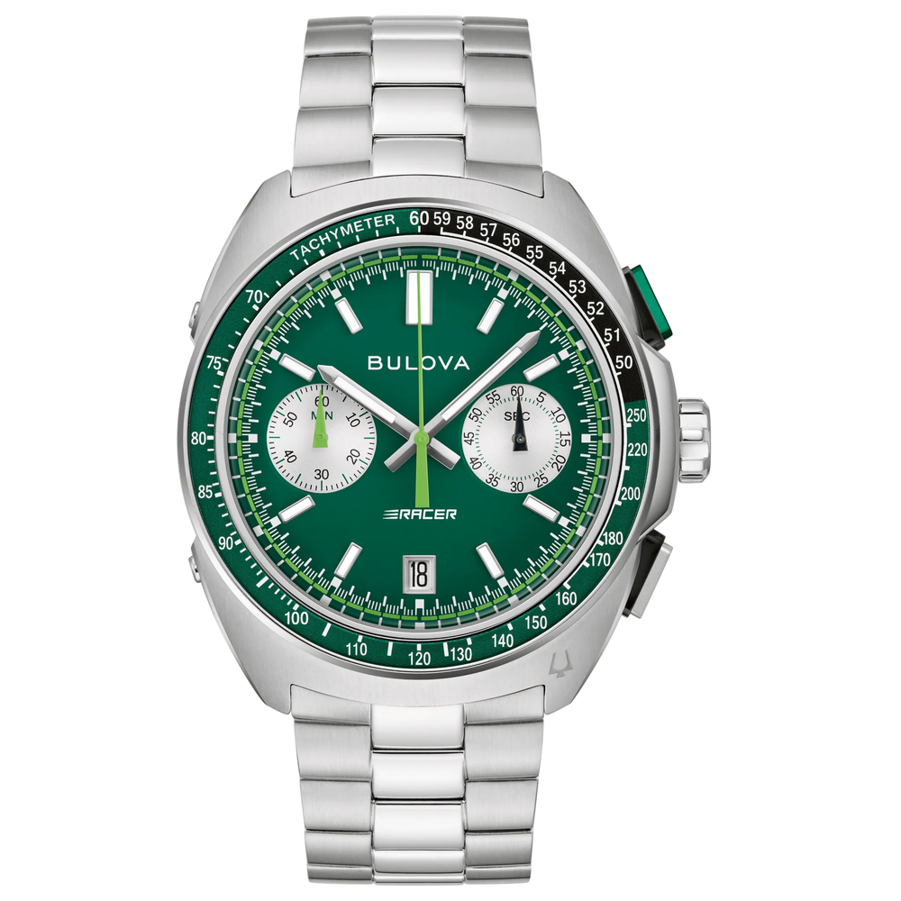 Bulova Green Racer Watch - 98B468