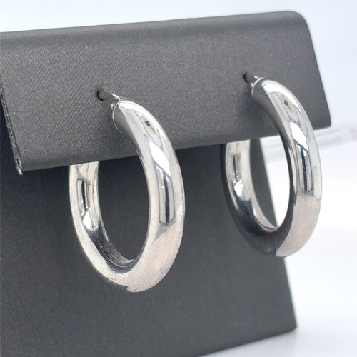 10kt White Gold Hoop Earrings