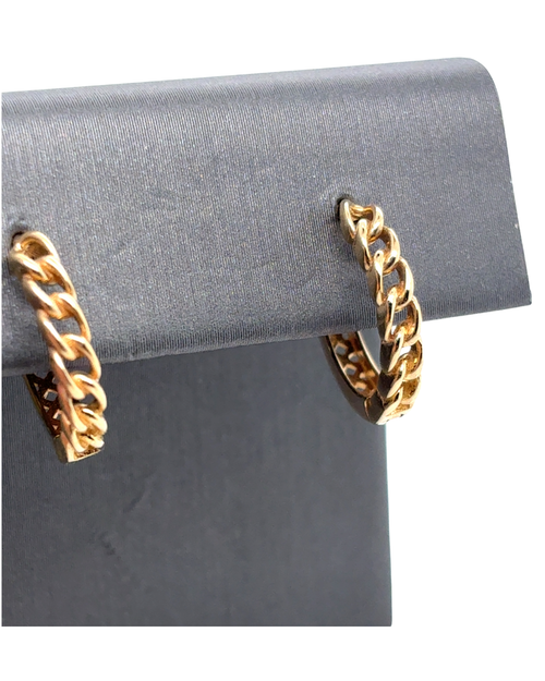 10kt Yellow Gold Fancy Hoop 15mm Earrings