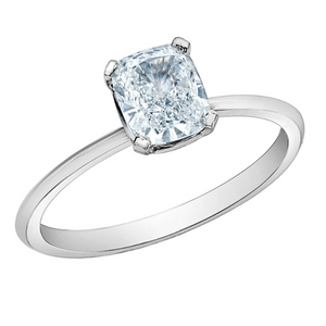 The Knife Edge Solitaire - Cushion Cut Lab Grown Diamond Solitaire - Customizable Engagement Ring
