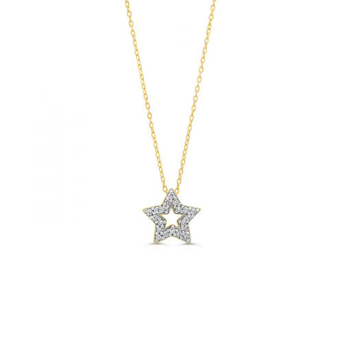 10kt Yellow Gold Diamond Star Pendant